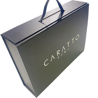 Boîtes cadeaux pliables rectangulaires rigides en carton noir brillant sur mesure avec aimant pour coffret cadeau
