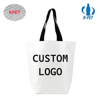 Sac fourre-tout personnalisé imprimé en RPET laminé, cousu, recyclé, écologique, réutilisable, pour les courses quotidiennes, sac de shopping robuste