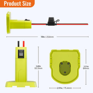 Adaptador de Corriente de 18V de Alta Calidad para <span class=keywords><strong>Ryobi</strong></span>, Kit Convertidor de Batería con Fusibles y Conectores de <span class=keywords><strong>Carga</strong></span> para Automóvil - Product Image 3