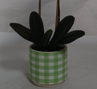 Bunga Phalaenopsis Artifisial Simulasi Tinggi Ramah Lingkungan dalam Pot Putih untuk Dekorasi Rumah Natal, Pernikahan, Paskah, Bahan Plastik