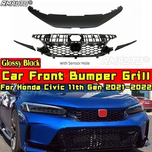ชุดแต่งรอบคันสำหรับ Honda Civic รุ่นที่ 11 ปี 2021-2022 กระจังหน้าสีดำเงา สไตล์ TR สำหรับรถแข่ง อุปกรณ์ตกแต่งรถยนต์ - Product Image 3