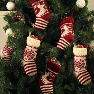 Mini Calze Natalizie Lavorate a Maglia da 9 Pollici con Renne e Fiocchi di Neve, Ornamenti Appesi, Decorazioni Festive, Piccole Sacchetti Regalo di <span class=keywords><strong>Natale</strong></span> all'Ingrosso - Product Image 2