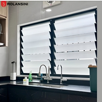 Ventanas de Aluminio con Persianas de Vidrio Rolansini Foshan para Baño, Dormitorio y Comedor, Aislamiento Acústico, Precio al por Mayor