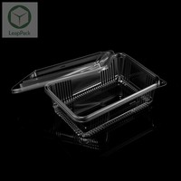 Boîtes rectangulaires transparentes jetables en plastique PET pour chocolats et gâteaux, avec impression en relief, pour servir le sucre LEAPACK