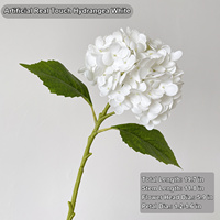 Bunga Hydrangea Putih HGA Berkualitas Tinggi dari Sutra Buatan untuk Dekorasi Bunga Panggung dan Latar Belakang Gapura Pernikahan.