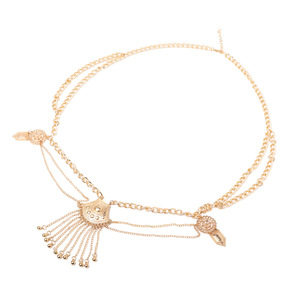 Chaîne de taille bohème à pampilles pour femme, bijou de corps extensible en métal, 80-100 cm, ton or blanc, accessoire de mode, 1 pièce - Product Image 5