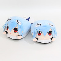Vente en gros Evangelions pantoufles en peluche Rei Ayanamis anime bidimensionnel automne et hiver dessin animé demi-paquet de chaussures en coton