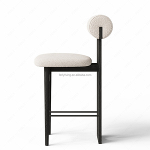 Chaise de bar rembourrée de style moderne FERLY pour l'intérieur, chaise d'appoint rembourrée pour salle à manger - Product Image 3