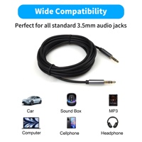 Cable de Audio AUX Estéreo de 3.5mm Macho a Macho, 3 Polos, TPE Negro, 1M/3M/5M, Nuevo, Ignífugo, Modelo OEM V11-V12-V13