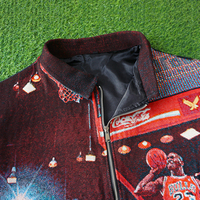 Vestes décontractées sur mesure pour hommes grande taille, style streetwear, avec fermeture éclair, vestes de basket-ball, vestes en tapisserie pour hommes