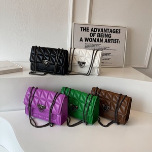 Lady Fashion Chain Crossbody Bag Single Shoulder Small <b>Square</b> Zip Closure Portable Water Resistant Women's Bags Tanjing - Product Image 2