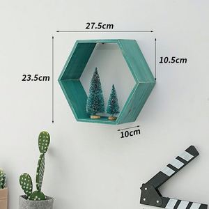 Étagère murale hexagonale sans perçage, en bois, multi-niveaux, idéale pour la chambre, le salon et la décoration intérieure - Product Image 5