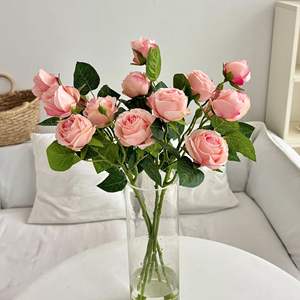 Bouquet de roses artificielles en soie, haute simulation, pour mariage et décoration intérieure - Product Image 3