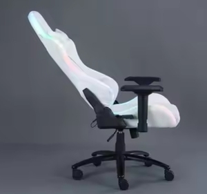 Chaise de jeu pliable RGB à LED, réglable, confortable, avec rembourrage épais en éponge, dossier haut et appui-tête convertible - Product Image 5