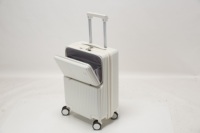 Sacs de voyage légers de luxe de grande capacité, valise à ouverture frontale avec fermeture à glissière centrale et matériau PC et ABS