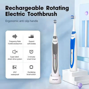 Brosse à dents électrique vibrante rechargeable avec logo personnalisé, unisexe, poils doux, brosse buccale, directement de l'usine professionnelle - Product Image 3