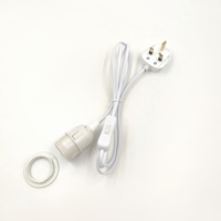 Prise UK 301, interrupteur variateur E27, support de lampe à filetage partiel, câble à anneau unique, cordon de câblage gainé de haute qualité et sécurisé 110V-250V, garantie 2 ans