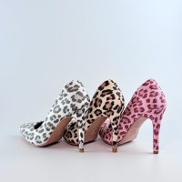 Escarpins à bout pointu imprimé léopard pour femme, talons aiguilles sexy, motif animalier, chaussures de soirée et de jazz pour femme