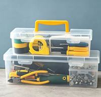Caja de Herramientas Multifuncional para el Hogar, Llave Inglesa Portátil, Accesorios para Tornillos, Compartimentos para Piezas, Caja de Almacenamiento y Organización
