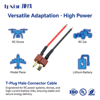 Kabel T-Plug Male UL1007 16AWG Berlapis Emas, Kabel Daya Arus Tinggi untuk Drone RC, Mobil RC, Pesawat Model, Koneksi Baterai Lithium