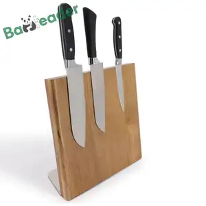 Wholesale Natural Magnetic Acacia Wood Kitchen Diy Knife Holder and Block High-Quality Magnetic Knife Block Made Of Acacia Wood