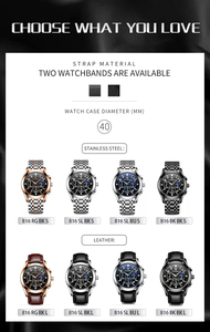 Reloj POEDAGAR 816 para Hombre, Acero Inoxidable, de Lujo, para Negocios, Resistente al Agua, Luminoso, de Cuarzo, Reloj Masculino - Product Image 6