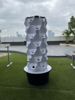 Tour de culture hydroponique verticale, tour aéroponique pour fruits et légumes avec réservoir d'eau, pompe et système d'énergie solaire