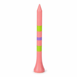Tees de golf en bois de couleur rose avec rayures vertes et violettes, personnalisables, en bambou écologique, vente en gros, approvisionnement OEM - Product Image 1