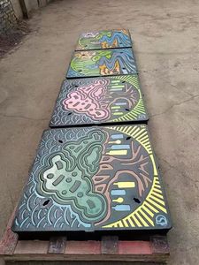 Mới MaxIn mx100057 nước ngoài trời cống en124 dễ uốn sắt đúc nghệ thuật manhole Bìa CE ISO9001 chứng nhận Đen bitum - Product Image 6