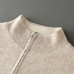 Cárdigan 100% Cachemira Pura para <span class=keywords><strong>Hombre</strong></span>, Chaqueta Gruesa de Punto con Cuello Medio Alto y Cierre, Nueva Colección Otoño-<span class=keywords><strong>Invierno</strong></span>, Cálida y Versátil - Product Image 2
