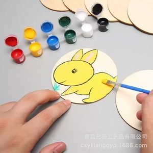 Wooden handmade round and square wood chips, <b>light</b> <b>boards</b>, creative hand-painted wooden <b>boards</b>, graffiti decorations, - Product Image 2