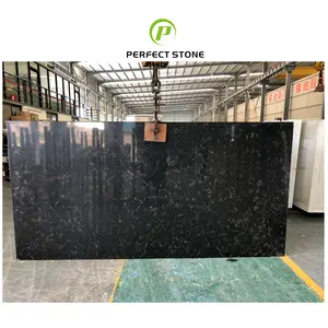 Quartz noir doré chinois de haute qualité pour les plaques et les carreaux de Quartz de comptoir