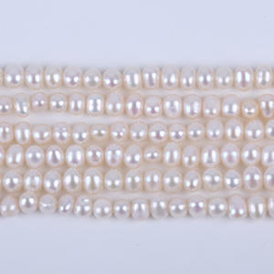 Perlas de Agua Dulce Naturales de 4-5 mm, Casi Redondas, Forma de Patata Elíptica, Hilo de Perlas Sueltas para Manualidades, Venta al por Mayor - Product Image 2