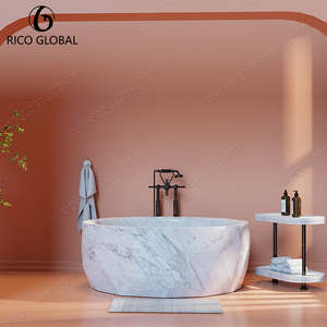 อ่างอาบน้ำหินอ่อนธรรมชาติสุดหรู รูปทรงกลม ลายเส้นโดดเด่น รุ่น OEM BT-135A - Product Image 6