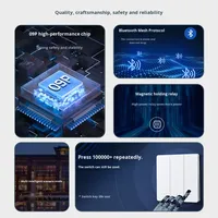 Interrupteur tactile ultra-fin avec télécommande et commande vocale, minuterie pour interrupteur intelligent Mesh AC180-220V, matériau PC ignifuge