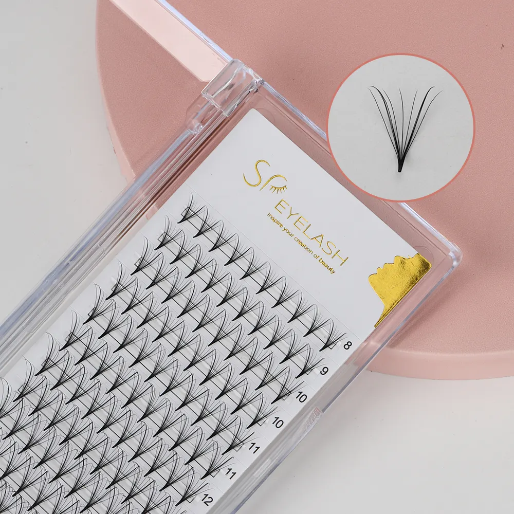 SP Eyelashes New 9D double Fairy Thick Pestañas postizas 5 veces más eficientes Spike Wispy Premade Volume Fans Eyelash