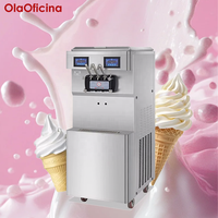Machine à glace molle verticale à trois têtes en acier inoxydable T36LS T46LS T56LS pour café, snack-bar, restaurant