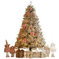 Nouvel Arbre de Noël Artificiel en Cèdre de Haute Qualité, Personnalisé, Écologique, avec Effet Neige Floquée et Base Autoportante pour Salon et Fêtes