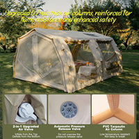 Tente gonflable Coody 17.2 Familia Pro Air - Beige, imperméable, de luxe, grande, pour le camping, pliable, en coton