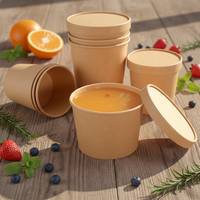Gobelet à soupe en papier kraft biodégradable et recyclable de haute qualité, à paroi simple, respectueux de l'environnement, avec option de logo personnalisé