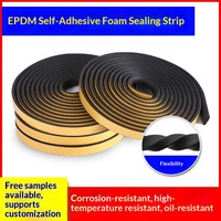 ZXQ Tira de Sellado Plana de Espuma de Goma EPDM Negra Personalizada, Tipo Universal, Resistente al Desgaste, Anticolisión, Adhesiva, Corte a Medida, China