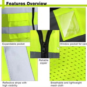 Gilet de sécurité industrielle Gilet de travail haute visibilité Ingénieur en construction de trafic avec norme CE EN20471 et ANSI ANT5PPE - Product Image 5