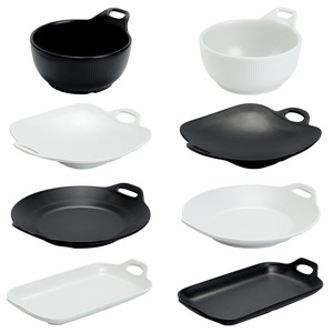 ถาดเสิร์ฟเมลามีนสีพื้นแบบมีหูจับคู่ สำหรับโรงแรมร้านอาหาร รุ่น TG 505 - Product Image 1