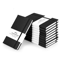 Diario de Gratitud Negro Simple y Portátil con Banda Elástica Cosida, Tapa Dura de Cuero PU, Color Personalizado y Logotipo Personalizado