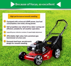 New Agboshun Gasoline Self-Propelled Lawn <b>Mower</b> 6.0 Horsepower 20-Inch Four-Stroke Energy Saving Red/Black Farm Use Energy Savin - Product Image 5
