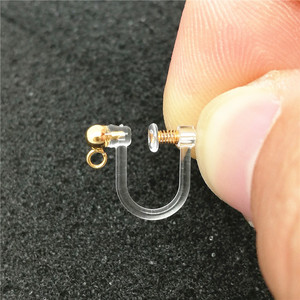 Anno Jewelry Transparent Pearl <b>Clip</b> <b>On</b> <b>Earrings</b> Plastic Resin Spring Ear <b>Clips</b> Unisex DIY Jewelry Accessories - Product Image 5