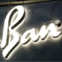 Enseigne lumineuse à lettres LED personnalisées, double éclairage, lettres en acrylique massif gravées CNC, enseigne lumineuse extérieure pour la publicité commerciale