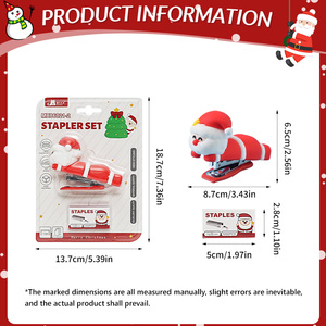 ชุดเครื่องเย็บ<span class=keywords><strong>กระดาษ</strong></span>ขนาดเล็กซานตาคลอสคริสต์มาสน่ารักพร้อมลวดเย็บ ของขวัญคริสต์มาสสุดสร้างสรรค์ อุปกรณ์เครื่องเขียนสำหรับสำนักงานและโรงเรียน - Product Image 2