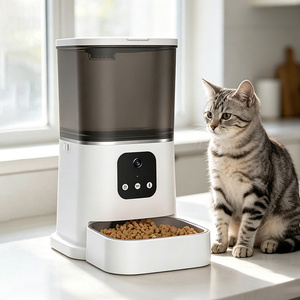 Distributeur automatique de nourriture pour animaux de compagnie WiFi, gamelle intelligente à double alimentation et économie d'énergie - Product Image 1