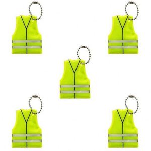 Porte-clés Gilet de Sécurité Réfléchissant : Mini Porte-clés en PVC Haute Visibilité en Forme de Gilet pour Sacs à Dos, Sacs, Colliers d'Animaux, Avertissement Nocturne - Product Image 4